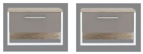 Dormitor GLOBAL100 - oak blanco/dark capucino