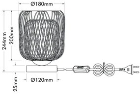 Lampă de masă Globo 15965T DICHTI 1xE27/40W/230V