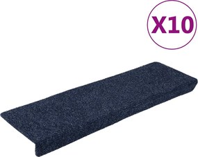 vidaXL Covorașe autoadezive pentru scări, 10 buc., 65x21x4 cm, antracit, cu margine dreptunghiulară