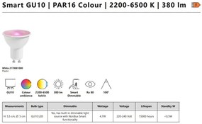 Bec Smart LED RGB GU10 PAR16 2200-6500K 380LM