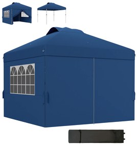 Outsunny Tonnella barnum pop-up pliabil 3 x 3 inaltime reglabila pereti laterali aerisiri ferestre sac de transport cu roti | Aosom Romania