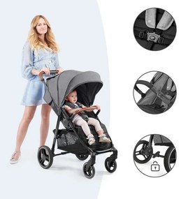 Cărucior de copii KINDERKRAFT GRANDE PLUS gri