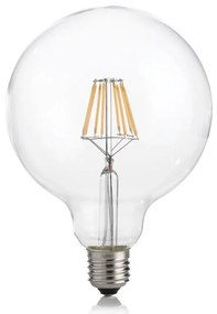 Bec LED, E27 globo d125 08w 3000k cri90 transparent