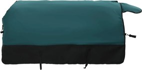 vidaXL Pătură pentru cai Verde închis și negru 155 cm Poliester