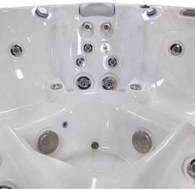 Minipiscina 5 persoane 218 Ã  218 cm alba cu hidromasaj, acril, Wellis, Palermo CityLife Deluxe