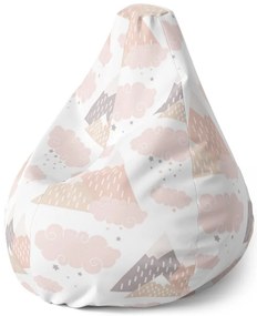 Sac de șezut Pear piramide pentru copii - pentru copii, bej / alb