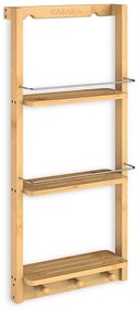 Raft suspendat pentru baie BAMBOO, 28,5x10x70cm, 3 rafturi, maro Casaria
