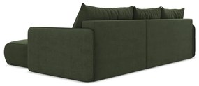 Colțar verde extensibil/cu spațiu de depozitare (cu colț pe partea dreaptă) Nanea – Makamii