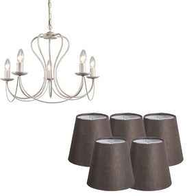 Candelabru clasic taupe cu nuanțe maro - Como 5