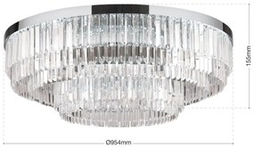 Lustra LED aplicata cristal design elegant lux PRISM D-95cm crom