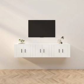 vidaXL Dulapuri TV montate pe perete, 3 buc., alb, 57x34,5x40 cm