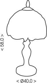 Brilagi - Lampă de masă în stil Tiffany cu vitralii MIRABELLA 2xE27/60W/230V