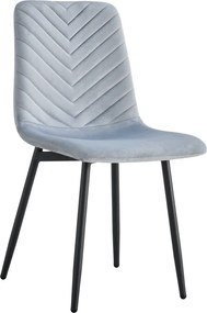 Scaun RAMITA TIP 2, gri deschis/negru, stofa catifelata/metal, 45x57x8