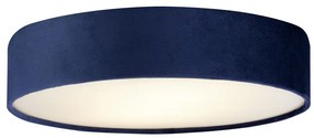 Plafoniera moderna cu abajur din catifea albastra Drum 3L, 50cm