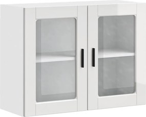 vidaXL Dulap de bucătărie cu ușă din sticlă „Porto” alb lucios
