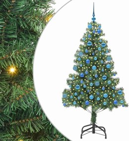 vidaXL Brad de Crăciun cu 300 LED cu suport Verde 180 cm PVC