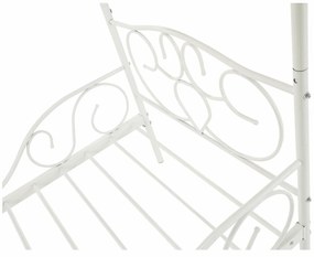 Pat metalic cu baldachin, alb, 90x200, ADELISA