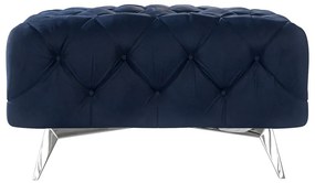 Taburet albastru închis cu tapițerie din catifea Chelsea – Ropez