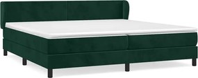 vidaXL Pat box spring cu saltea, verde închis, 200x200 cm, catifea