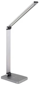 Lampă de masă Platinet 10 W, încărcare wireless + USB, argint