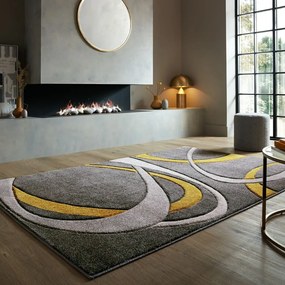 Covor galben ocru/gri 120x170 cm Elude Orb – Flair Rugs