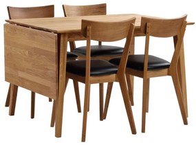 Masă de dining pliabilă din lemn de stejar natural Rowico Mimi, 120 x 80 cm