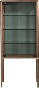 Vitrina design LUX cu iluminat Glass and Walnut