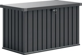 Outsunny Ladă de Exterior de 400L cu Capac cu Două Pârghii, Încuietoare și 2 Chei, 124x66x72 cm, Gri Închis | Aosom Romania