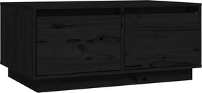 vidaXL Măsuță de cafea, negru, 80x50x35 cm, lemn masiv de pin