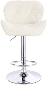 HR111W Scaun Crem Boucle cu Bază Cromata