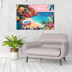 Tablou - Rulotă la ocean (90x60 cm)