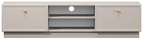 Comodă TV Lorini 150 cm cu sertare - culoare cașmir / mânere aurii