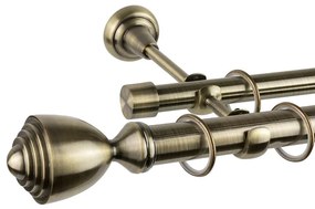 Galerie dubla bara simpla Pluton 25/19 – auriu antic - 200 cm