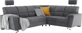 Colţar extensibil, material textil gri, model dreapta, SANTIAGO