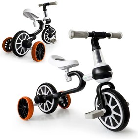 Bicicletă de jogging 4 în 1 cu pedale detașabile și roți laterale negru