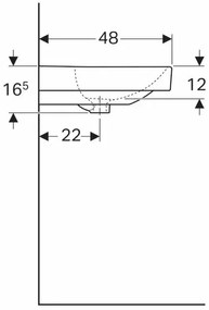 Lavoar pe mobilier Geberit Smyle Square 90 cm fara orificiu baterie