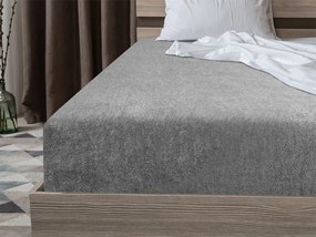 Cearsaf Frotir gri deschis BASIC 90 x 200 cm