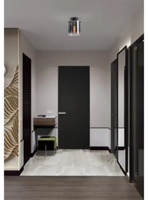 Searchlight 88911-1BK - Plafonieră de tavan SWEDEN 1xE27/60W/230V Ø22 cm negru/sticlă fumurie