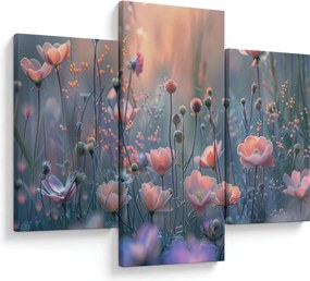 Tablou - Flori în culori pastelate (90x60 cm)