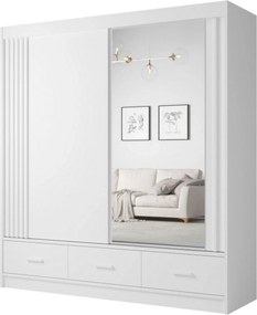 Dulap CANADA CA21-200, alb, PAL, cu 2 usi si 3 sertare, 200x60x215 cm