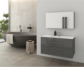 Dulap cu oglinda suspendat Drop Torino antracit 1 usa 88 cm