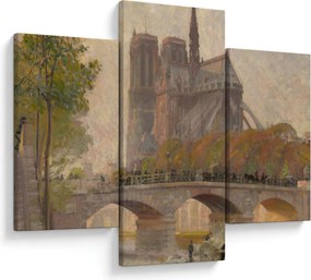 Tablou - Robert William Vonnoh, Notre Dame de Paris, reproducere (90x60 cm)