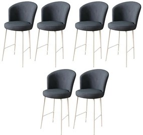 Set de scaune de bar Fora Anthracite și Alb, 6buc., 6 buc.