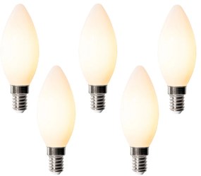 Set de 5 becuri LED E14 dimabile B35 Opal 4W 400 lm 2200K
