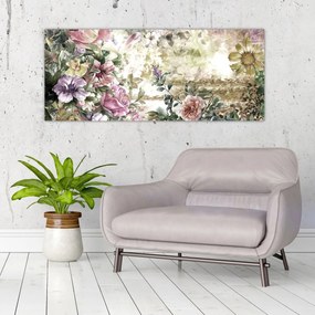 Tablou - Flori de design (120x50 cm)