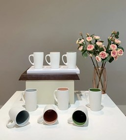 Cana Ceramica LOVE Latte (Alb Perlat Mat+Roz), 400ml