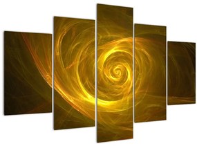 Tabloul cu spirala abstractă în galben (150x105 cm)