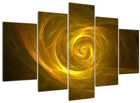 Tabloul cu spirala abstractă în galben (150x105 cm)