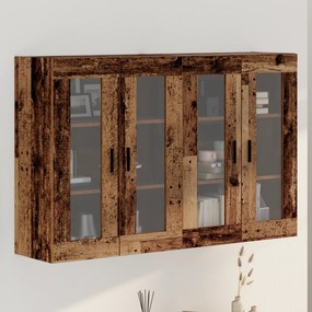 vidaXL Dulapuri de perete , 2 piese, lemn vechi, 69.5 x 34 x 90 cm, lemn prelucrat