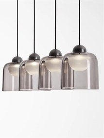 Lustra cu 4 pendule LED, Metal, Negru, Acrilic, DIONE